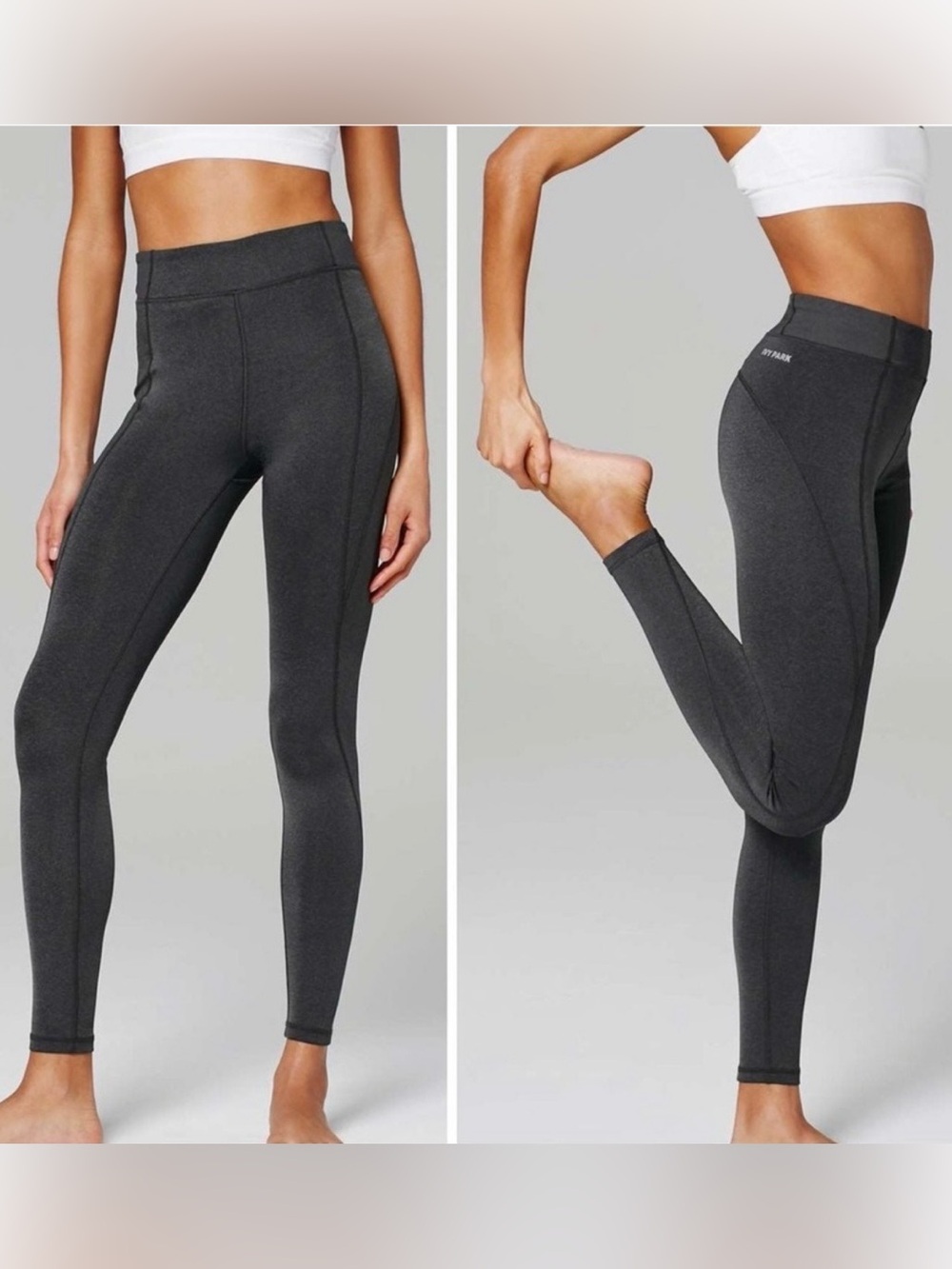 IVY PARK Women’s XXS Charcoal High-Waist Athletic Performance Leggings Back Zip